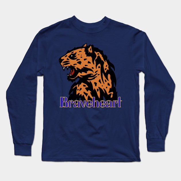 The Brave Tiger King of Jungle Long Sleeve T-Shirt by RiyanRizqi